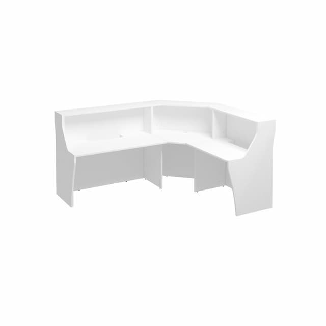 Стойка ресепшен угловая с вырезом левая/правая Юнитекс КОМФОРТ К.9234 БП белый премиум