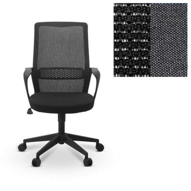 Офисное кресло для персонала Юнитекс Space сетка YM/ткань Luna черная/темно-серая