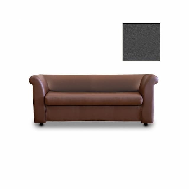 Диван 3-х местный Юнитекс ПАРЛАМЕНТ МД3.05.5. Х экокожа премиум / темно-серая