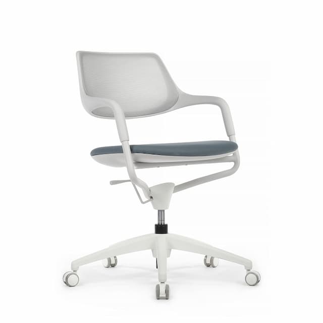 Кресло RV DESIGN Scroll (HY-813D) белый каркас / серая спинка / серое сиденье