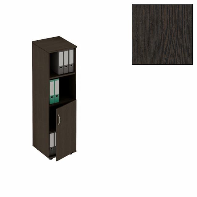 Шкаф для документов узкий полузакрытый Юнитекс Формула (41x45x148) ФР 367 ВТ венге темный