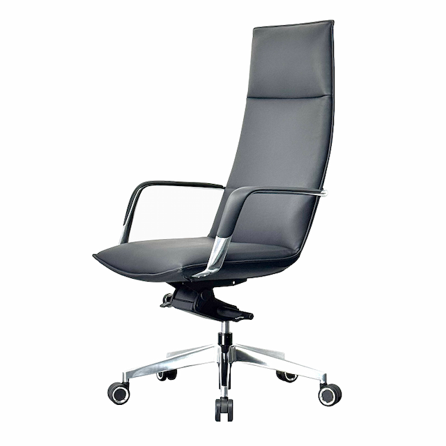 Кресло офисное Norden Parker HD-2216H grey (серая экокожа/алюминиевая база)