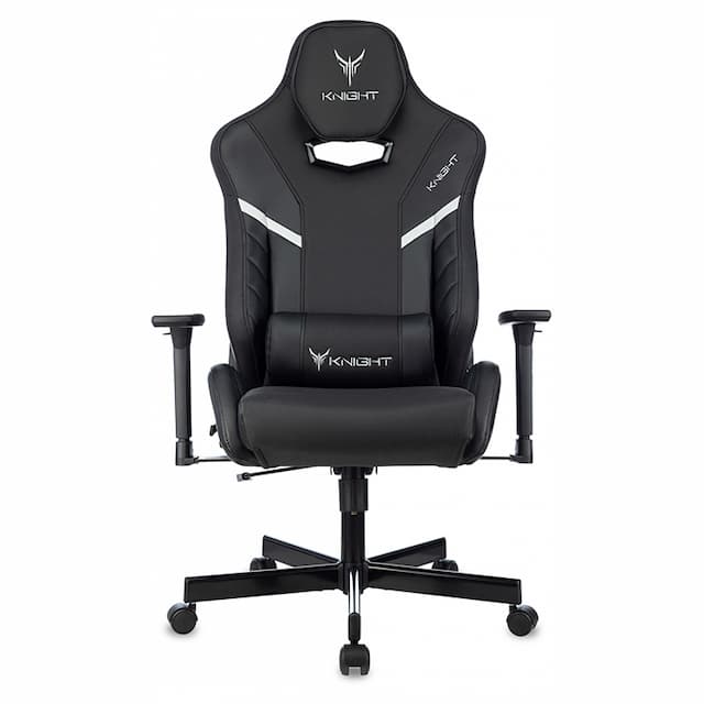 Кресло игровое Knight Thunder 5X черный эко.кожа крестов. металл
