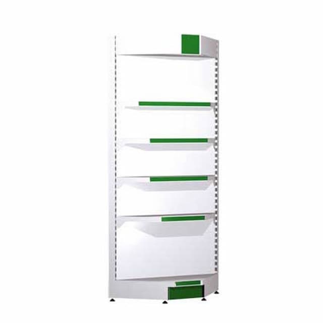 Стеллаж торговый угловой Русь MAGMA СКУ (внутр.) с фризом